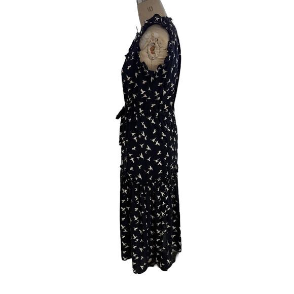 Misa Dress Size XS Navy Blue Hummingbird Novelty Print Martina - Picture 4 of 8